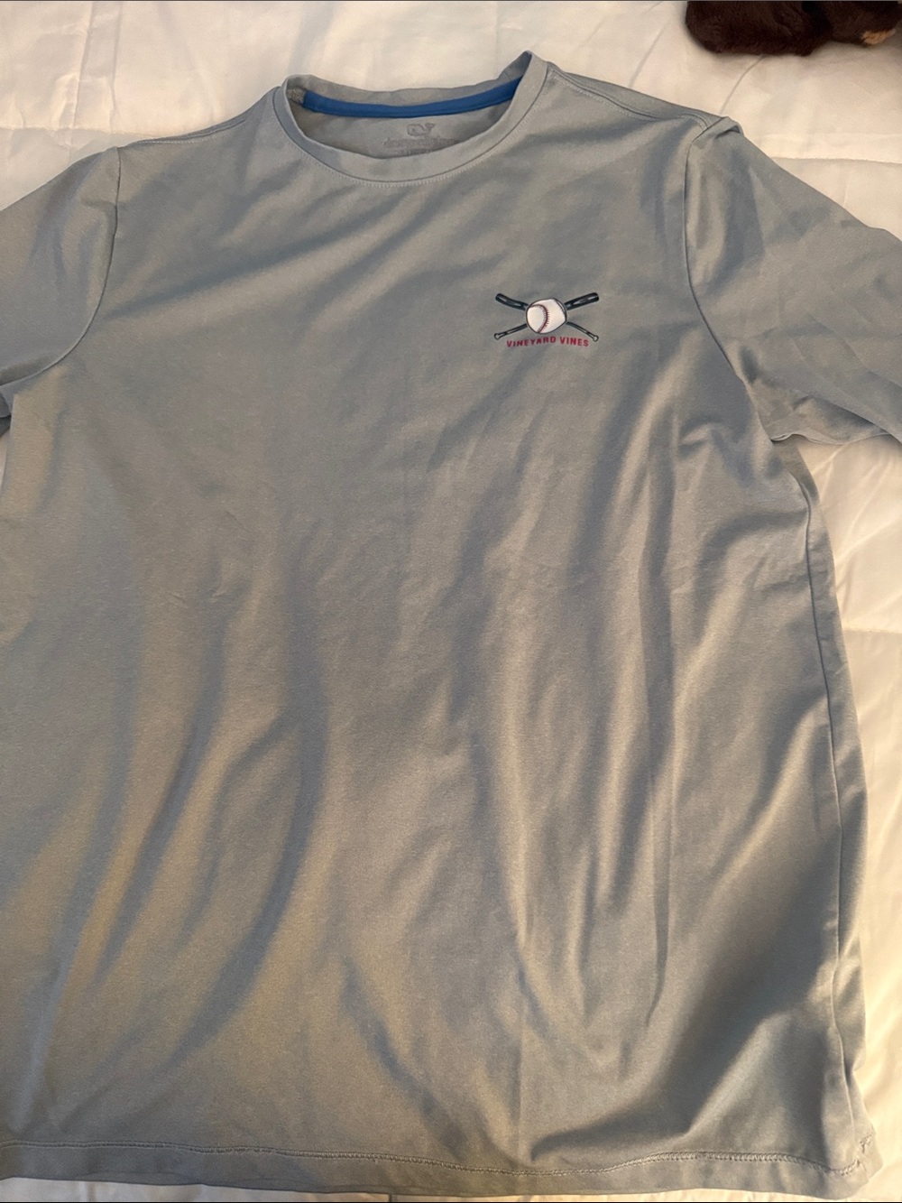 Vineyard Vines Men's Sky Blue Short-Sleeve Tee with Oar Logo